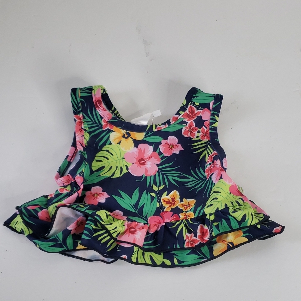 🖤5/$12 Younger Tree Floral Kids Swim Top - Navy and Green NWT Size 2-3T